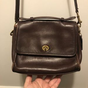 Vintage COACH espresso brown leather purse